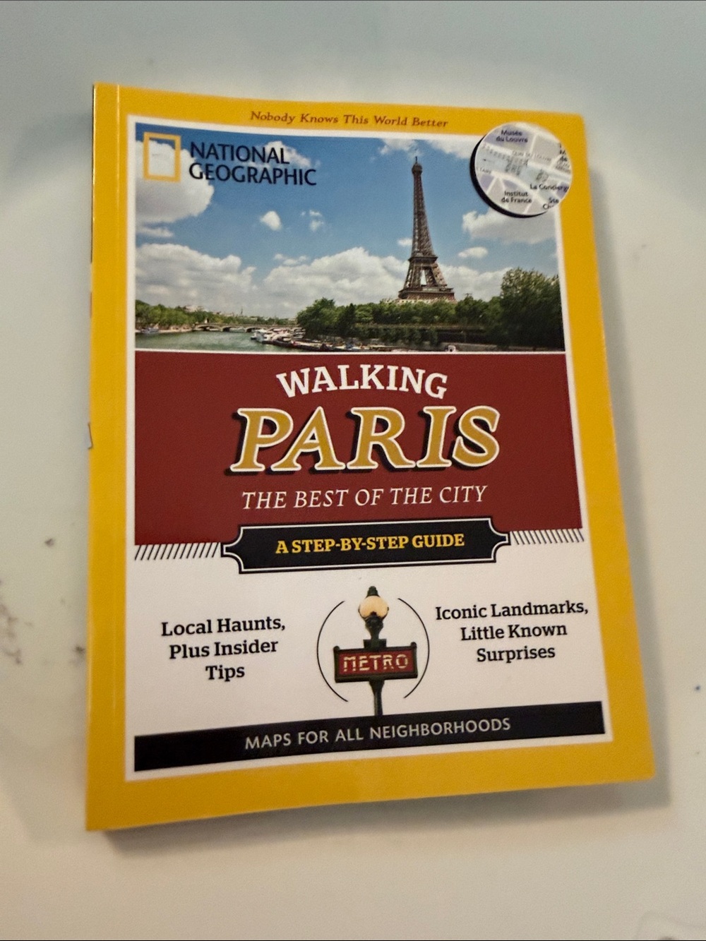 National Geographic Paris Walking Guide - Yellow & Maroon Cover